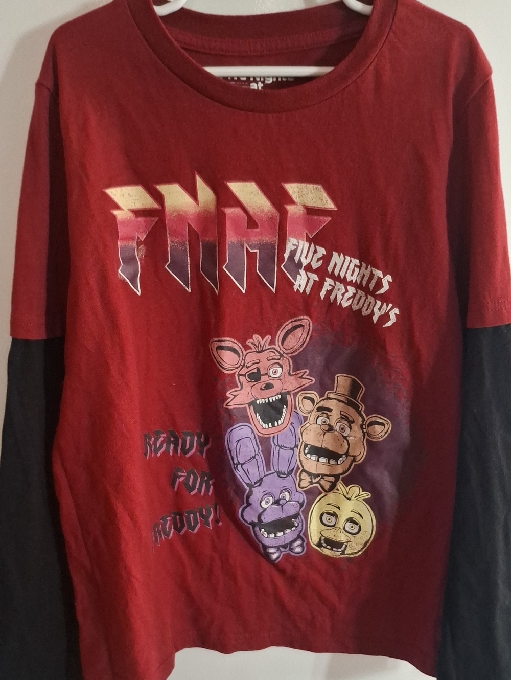 Five Nights At Freddy's Kids' Red Graphic Long-Sleeve Shirt